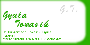 gyula tomasik business card